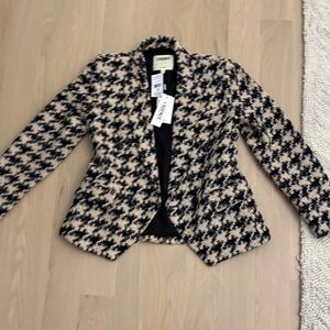 L’Agence Women's Black and Beige Houndstooth Blazer
